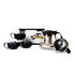 Set de Tetera de vidrio con Cuatro Tazas Color Negro - TRESSO® 