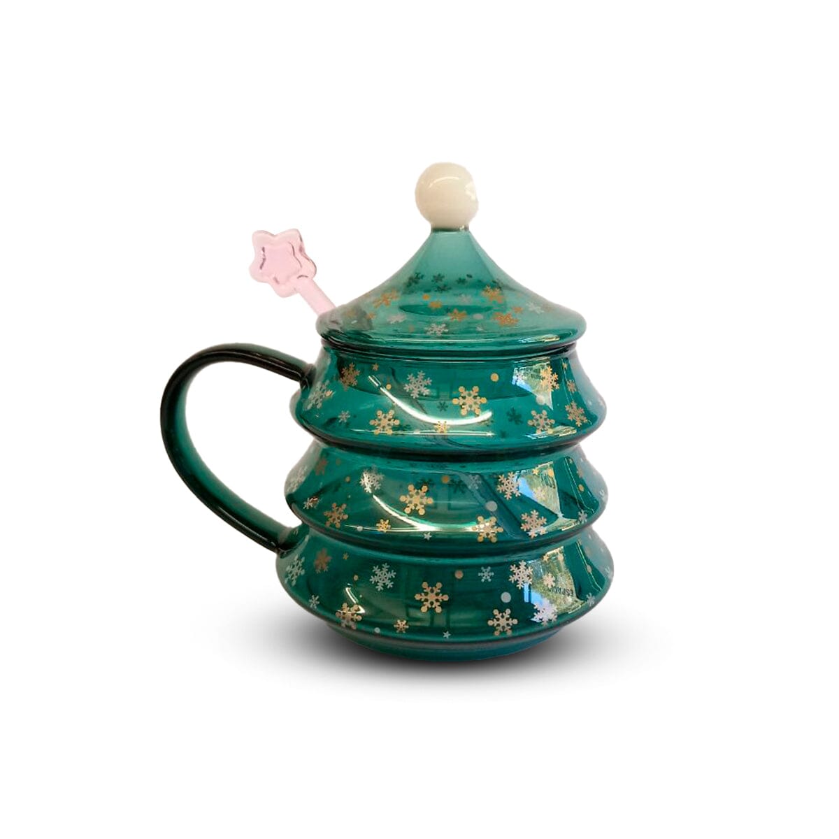 Taza de Vidrio de Doble Pared Árbol de Navidad 500 ml - TRESSO® 