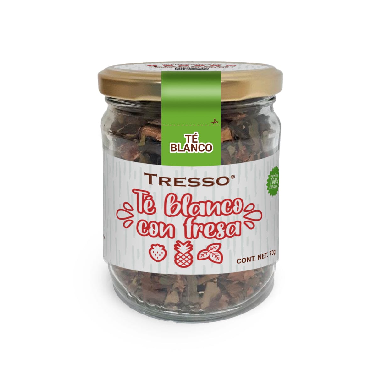 Té Blanco con Fresa 10g-70g - TRESSO® 