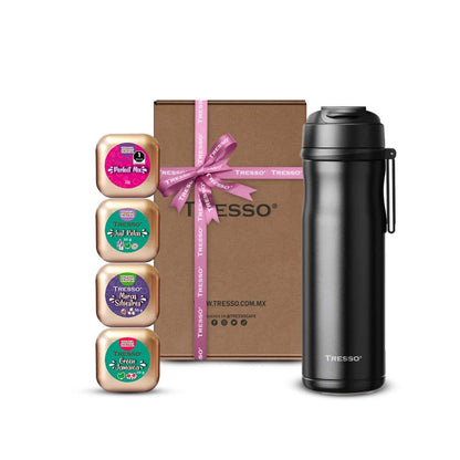 Tea kit con botella de acero inoxidable con filtro magnético - TRESSO® 