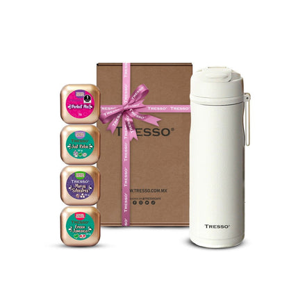 Tea kit con botella de acero inoxidable con filtro magnético - TRESSO® 