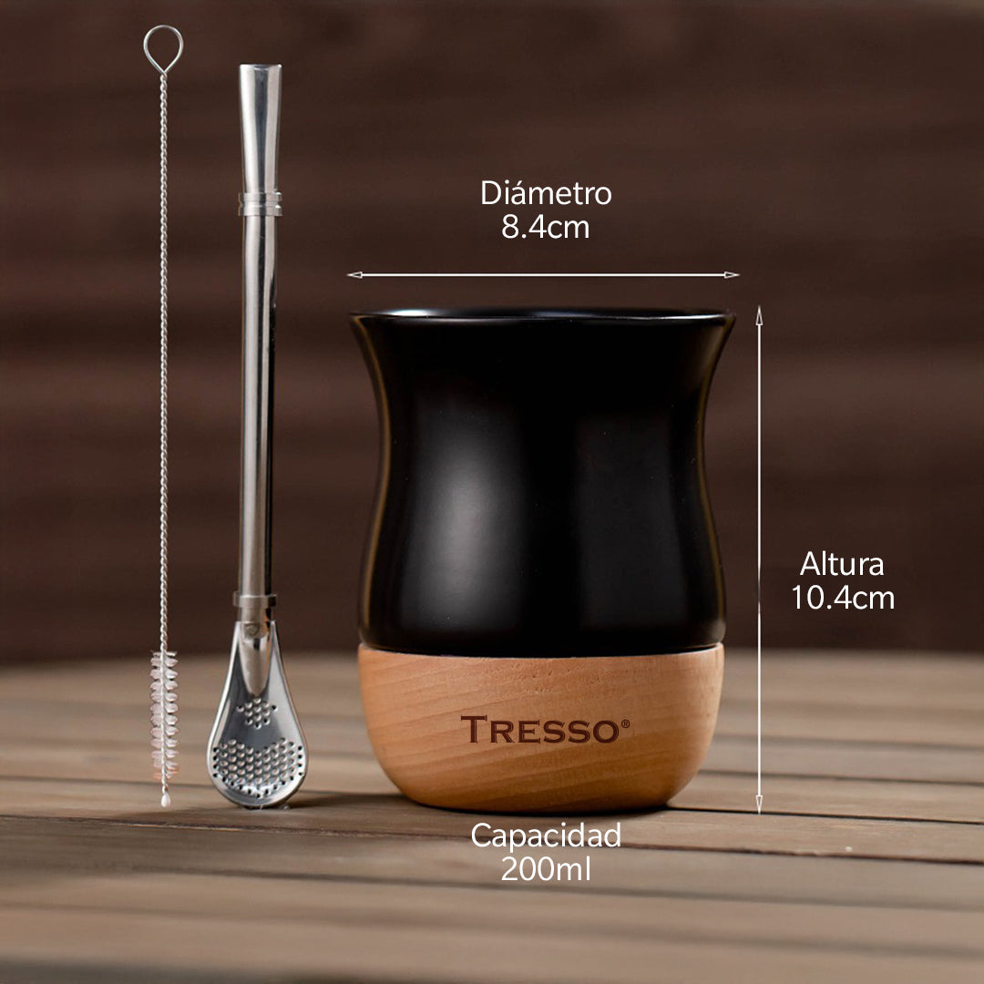 Vaso de Cerámica para Cacao, Tisana y Yerba Mate
