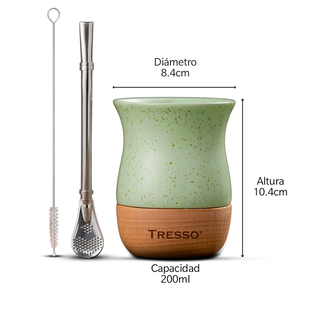 Vaso de Cerámica para Cacao, Tisana y Yerba Mate