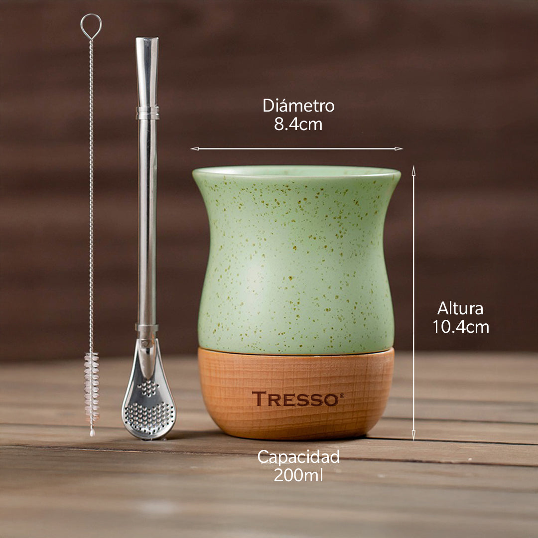 Vaso de Cerámica para Cacao, Tisana y Yerba Mate