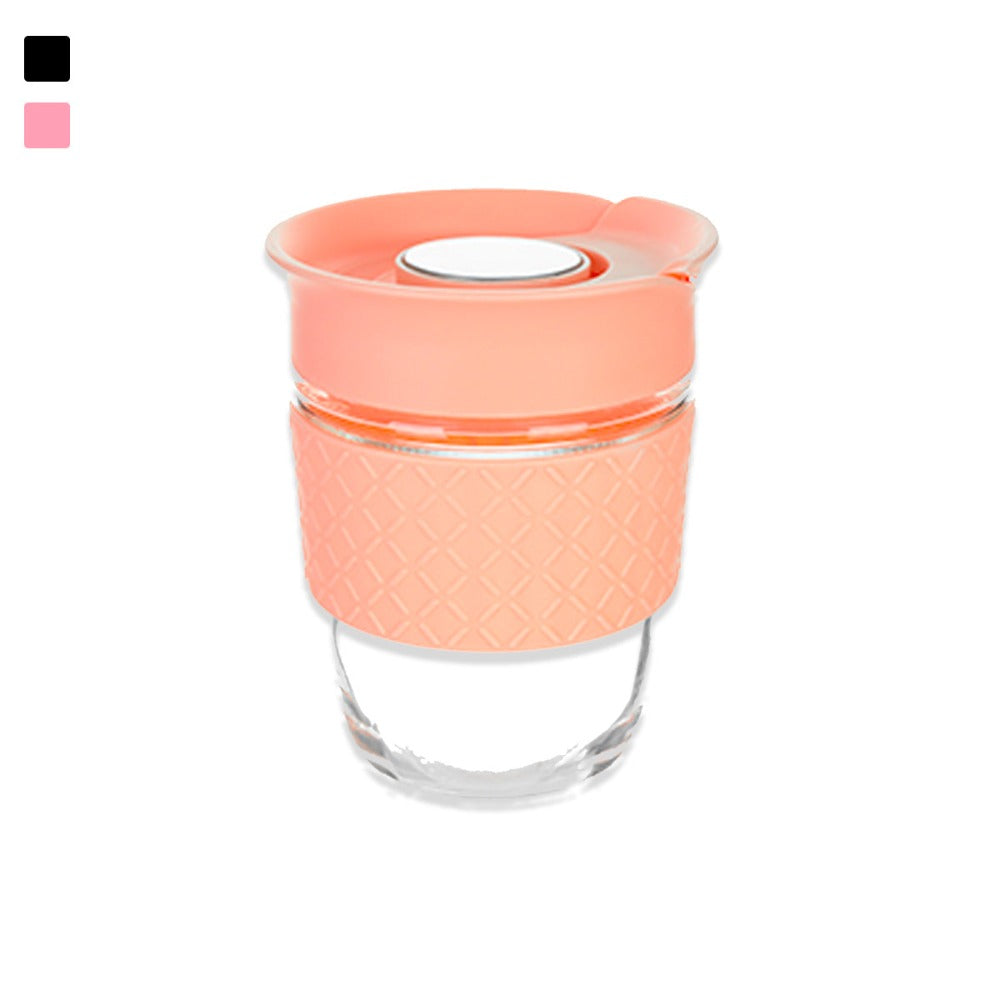 Travel glass with infuser to prepare coffee and tea