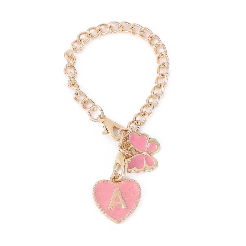Colgante de Letras A - Z Rosa y Blanca Decorativo, para Termo - TRESSO®