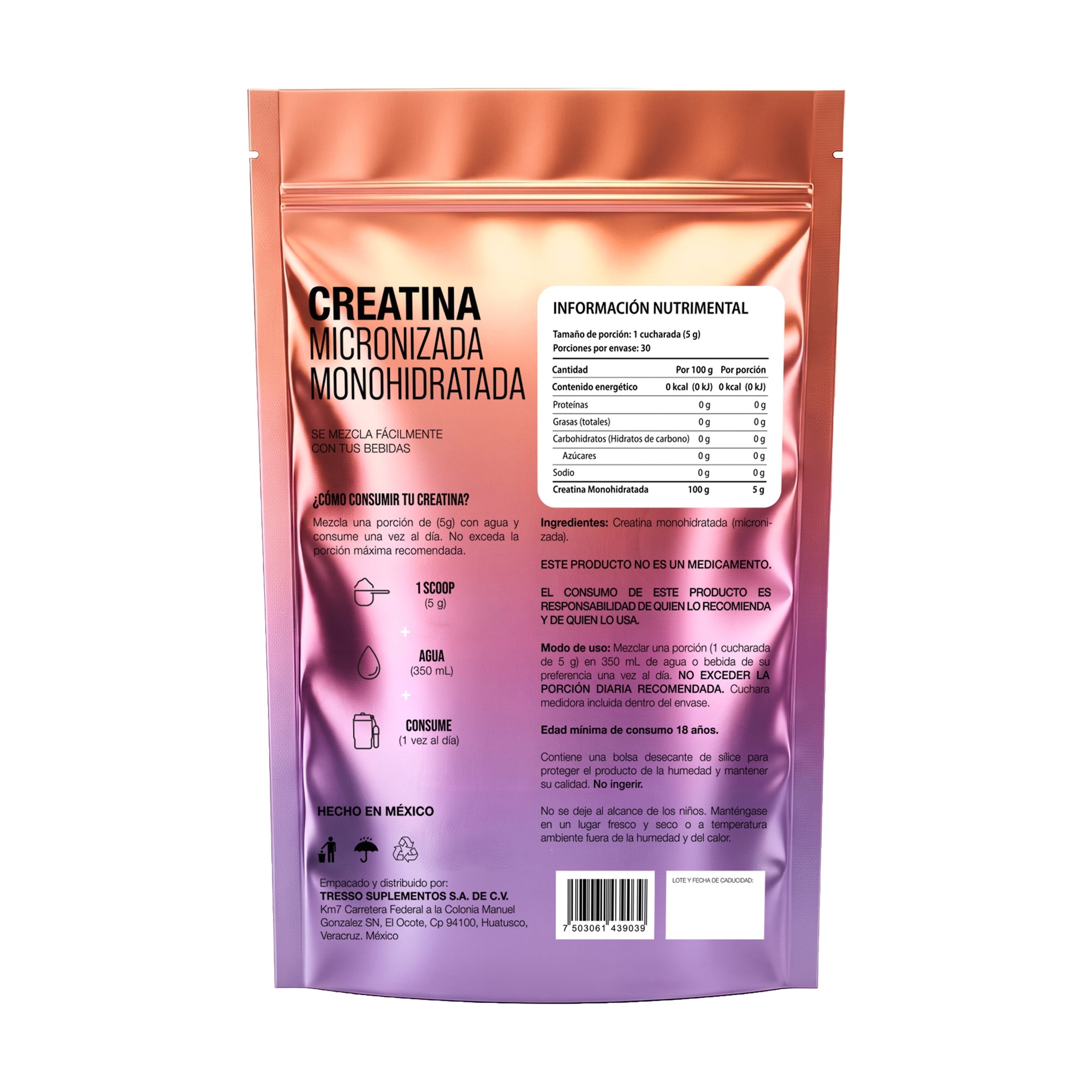 Creatina, micronizada monoidratada. - TRESSO®