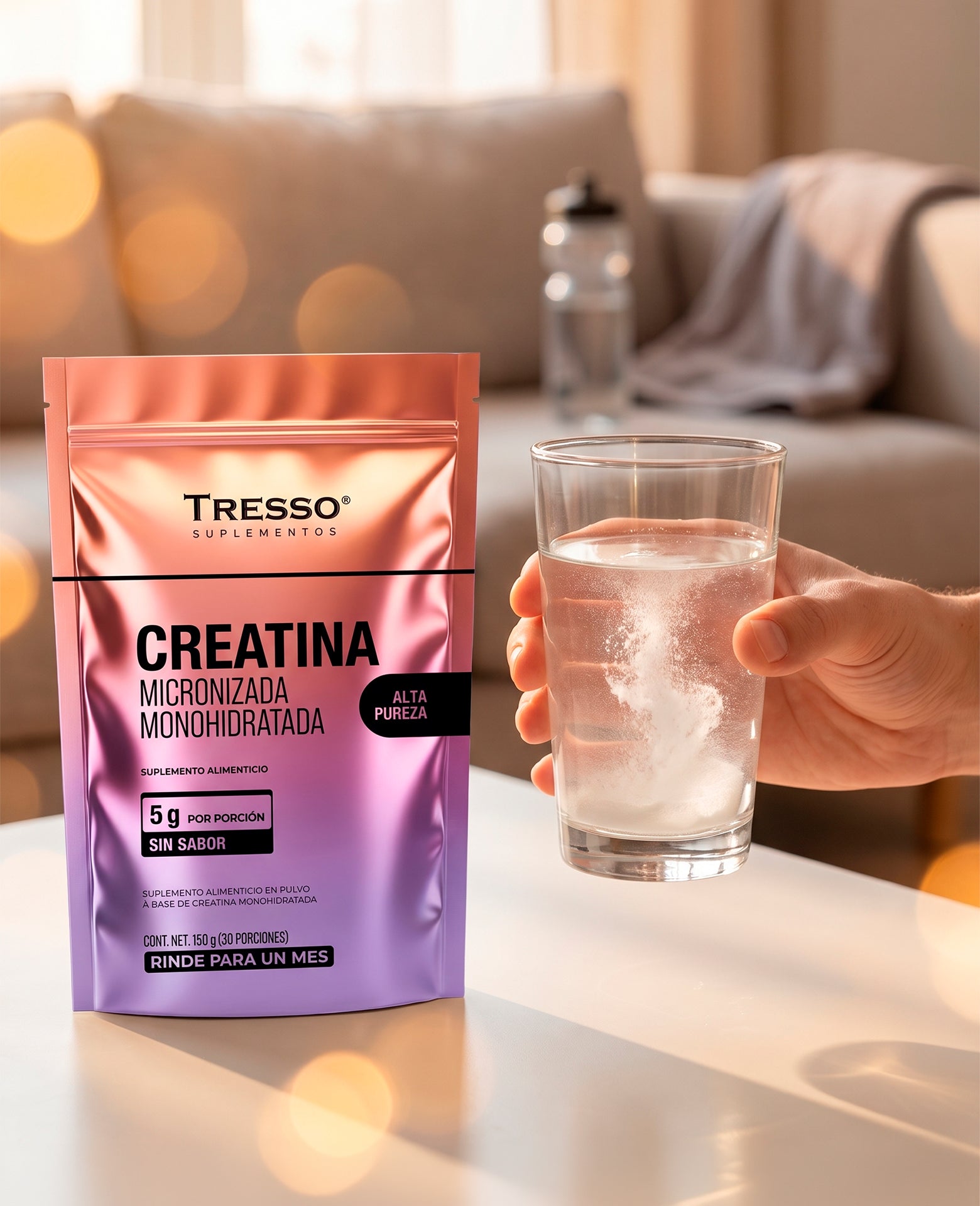 Creatina, micronizada monoidratada.