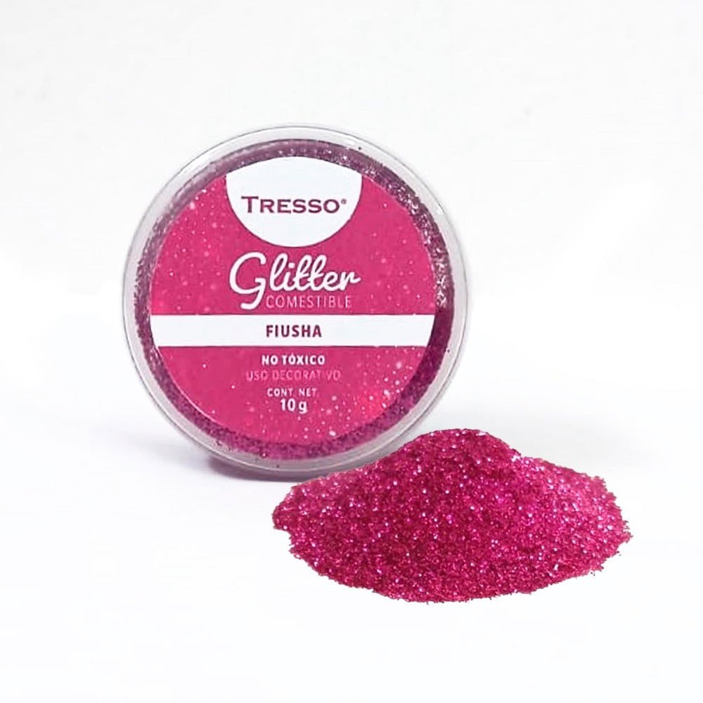 Glitter comestible color fiusha 10g - TRESSO®