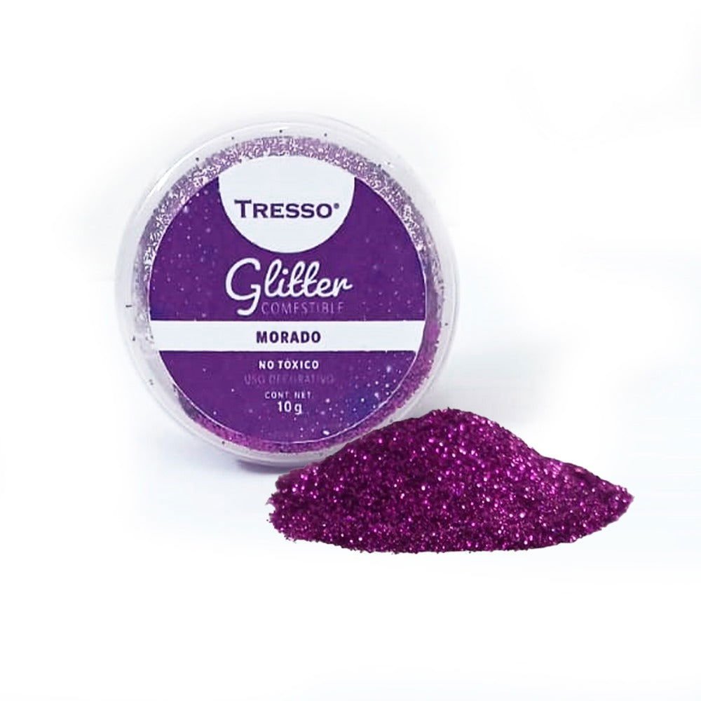 Glitter comestible color morado 10g - TRESSO®