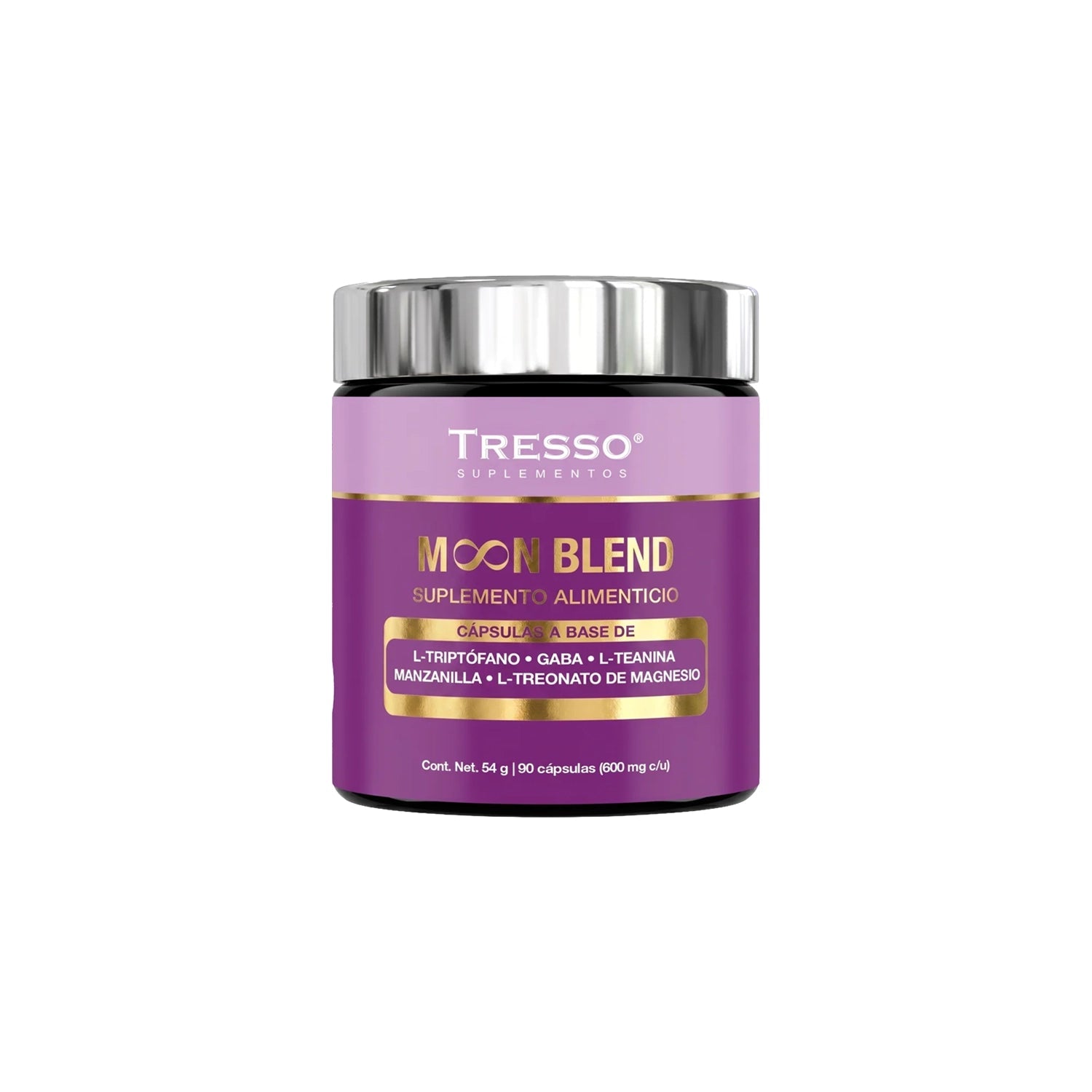 Mꝏn Blend | Triptófano, GABA,L-Teanina, Manzanilla, L-Treonato de Magnesio | 90 Cápsulas - TRESSO®