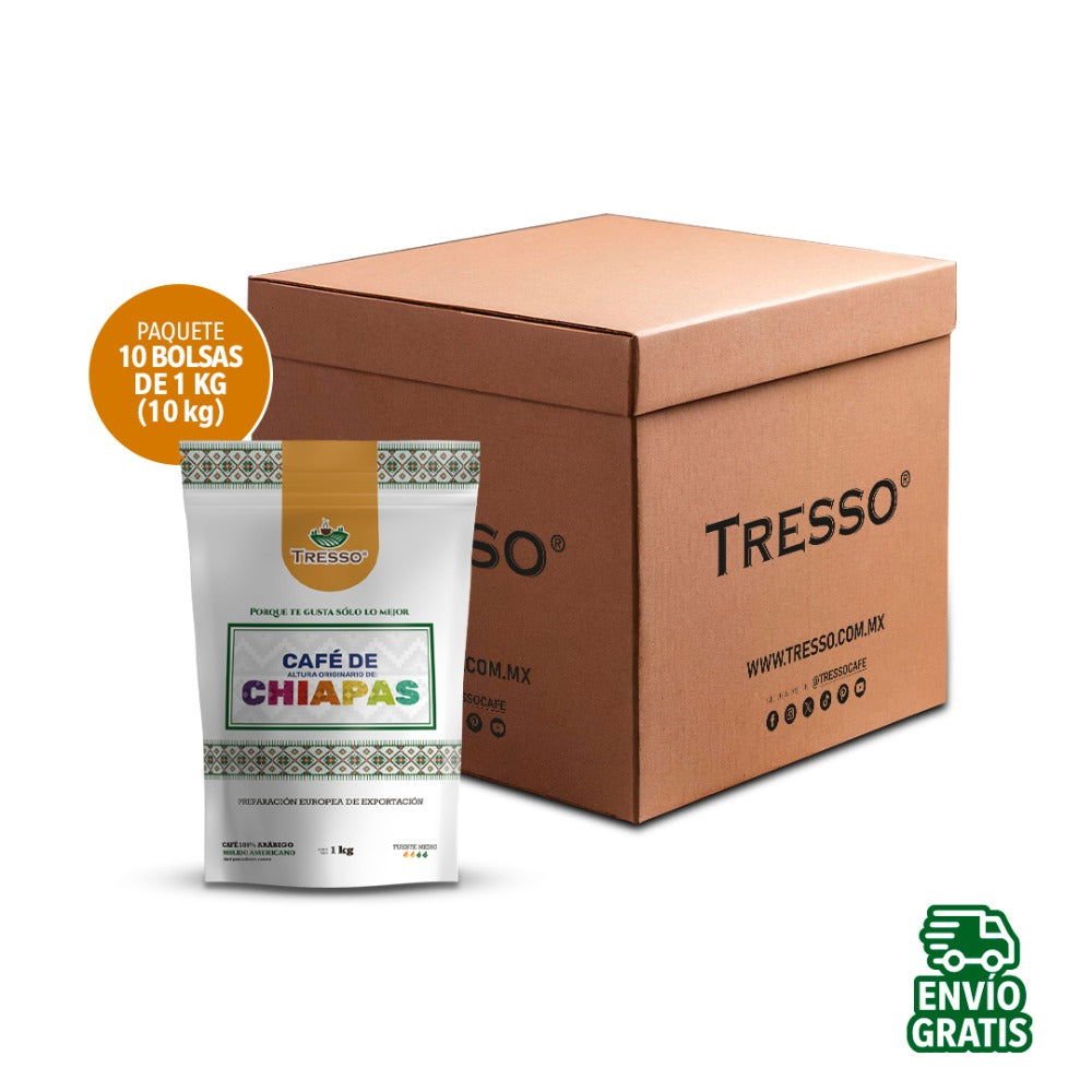 Paquete 10 Bolsas de 1 kg Café de Chiapas - TRESSO®