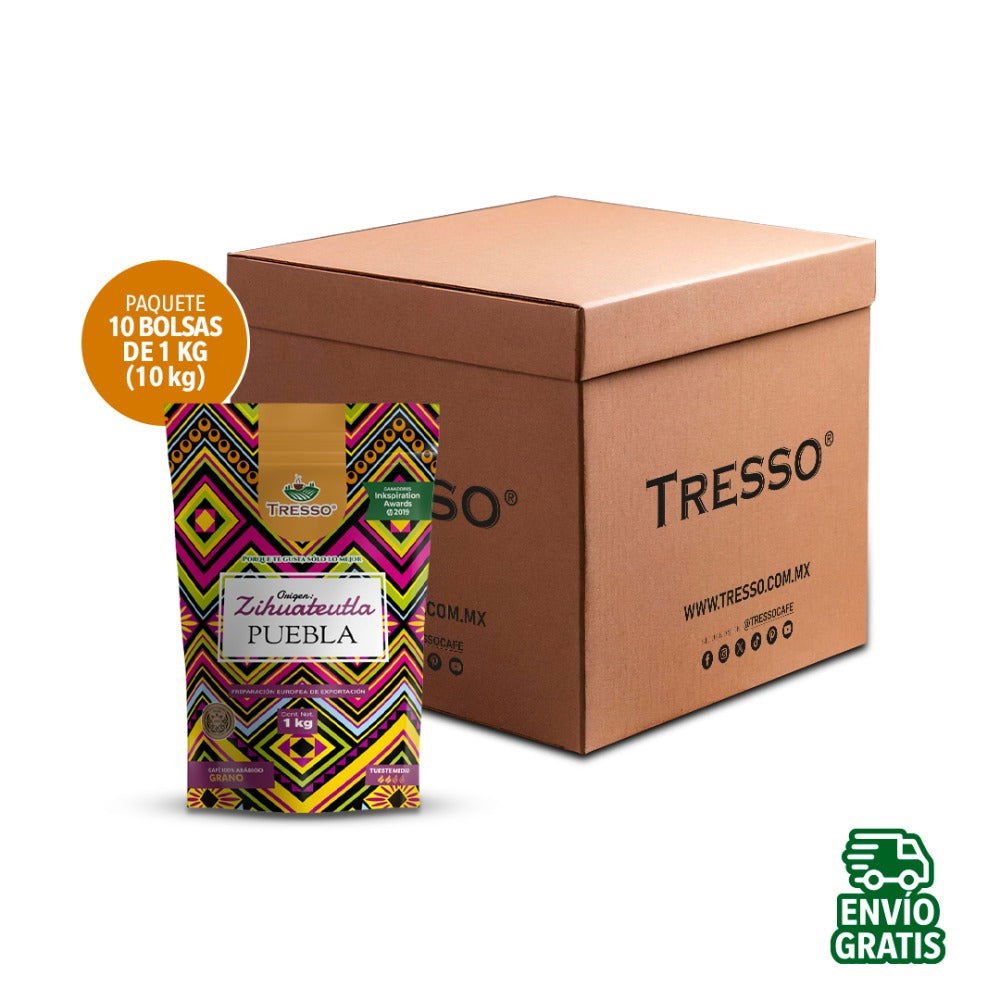 Paquete 10 Bolsas de 1 kg Café de la Sierra Norte de Puebla - TRESSO®