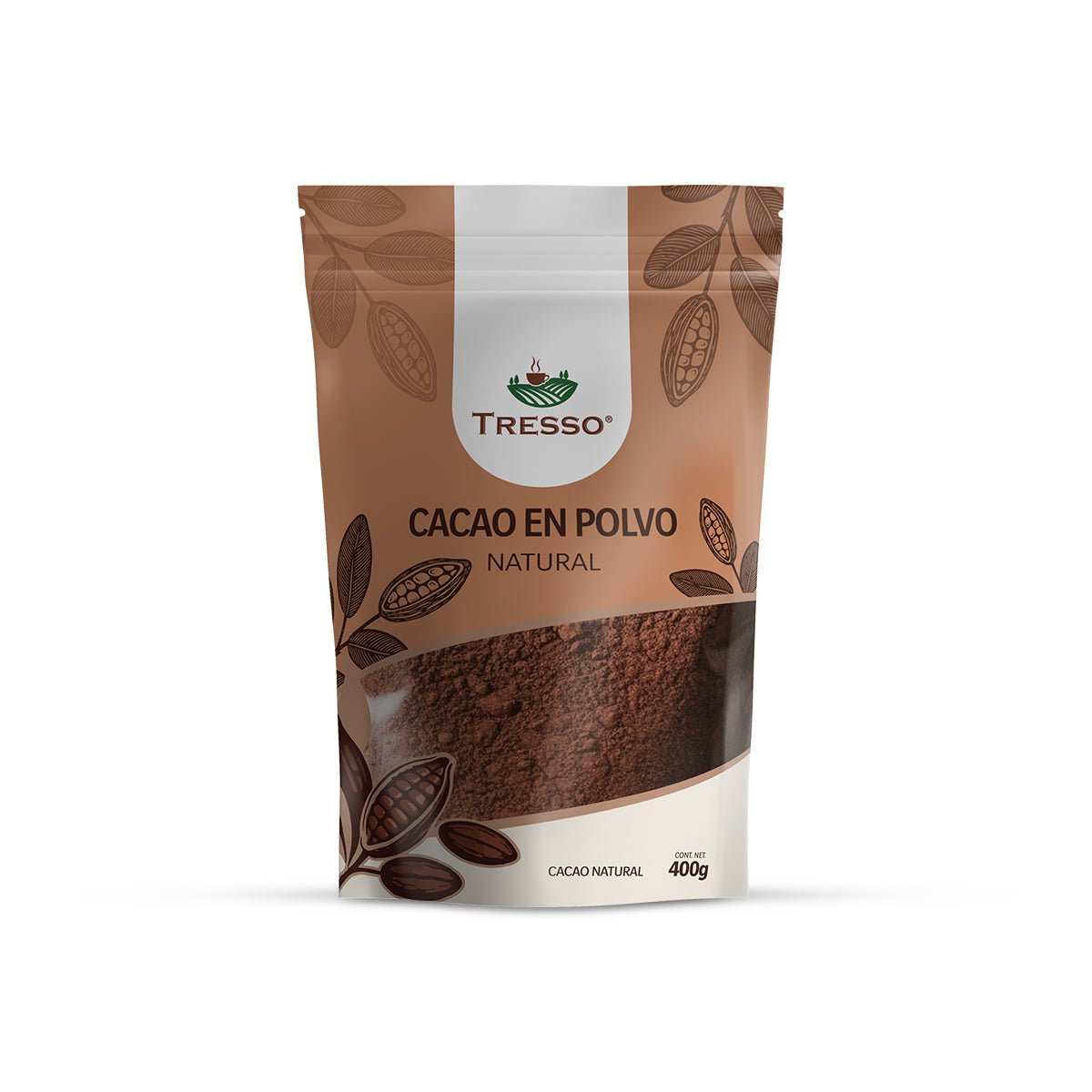 Paquete 3 Bolsa Cacao en polvo natural 400g (Exclusivo CDMX) - TRESSO®