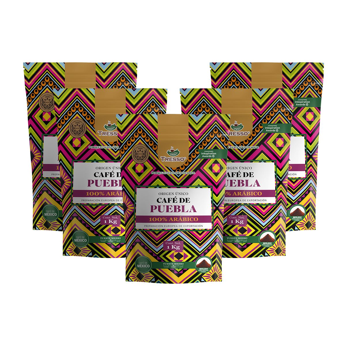Paquete 5 Bolsas de 1 kg Café de la Sierra Norte de Puebla (Exclusivo CDMX) - TRESSO®