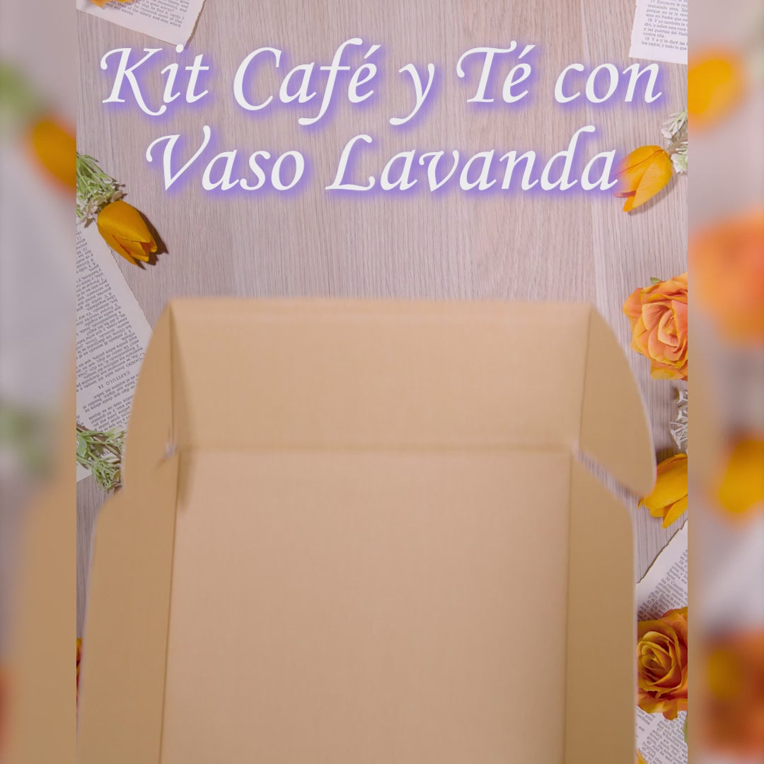 Kit Café y Té con vaso lavanda antiderrames