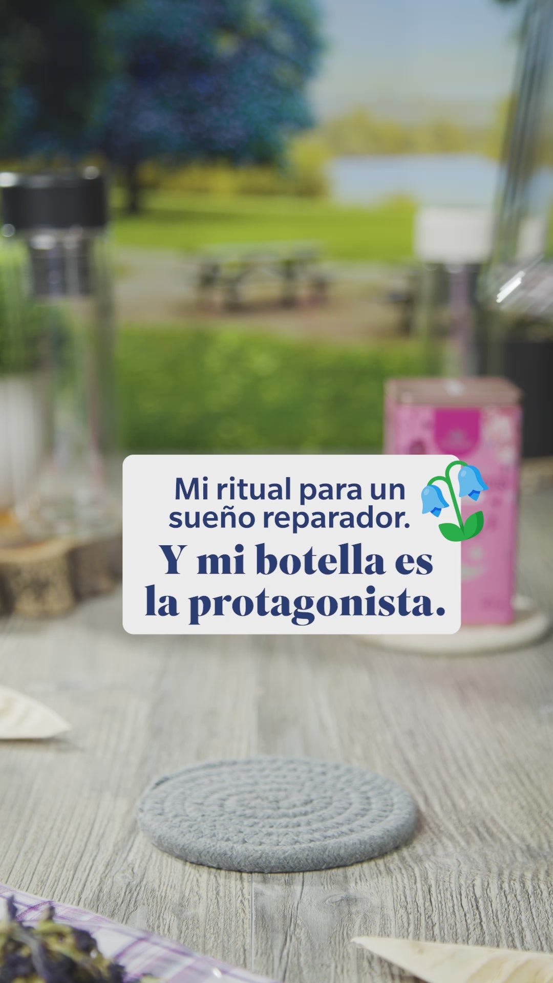 Botella de vidrio doble pared con infusor magnético 320ml