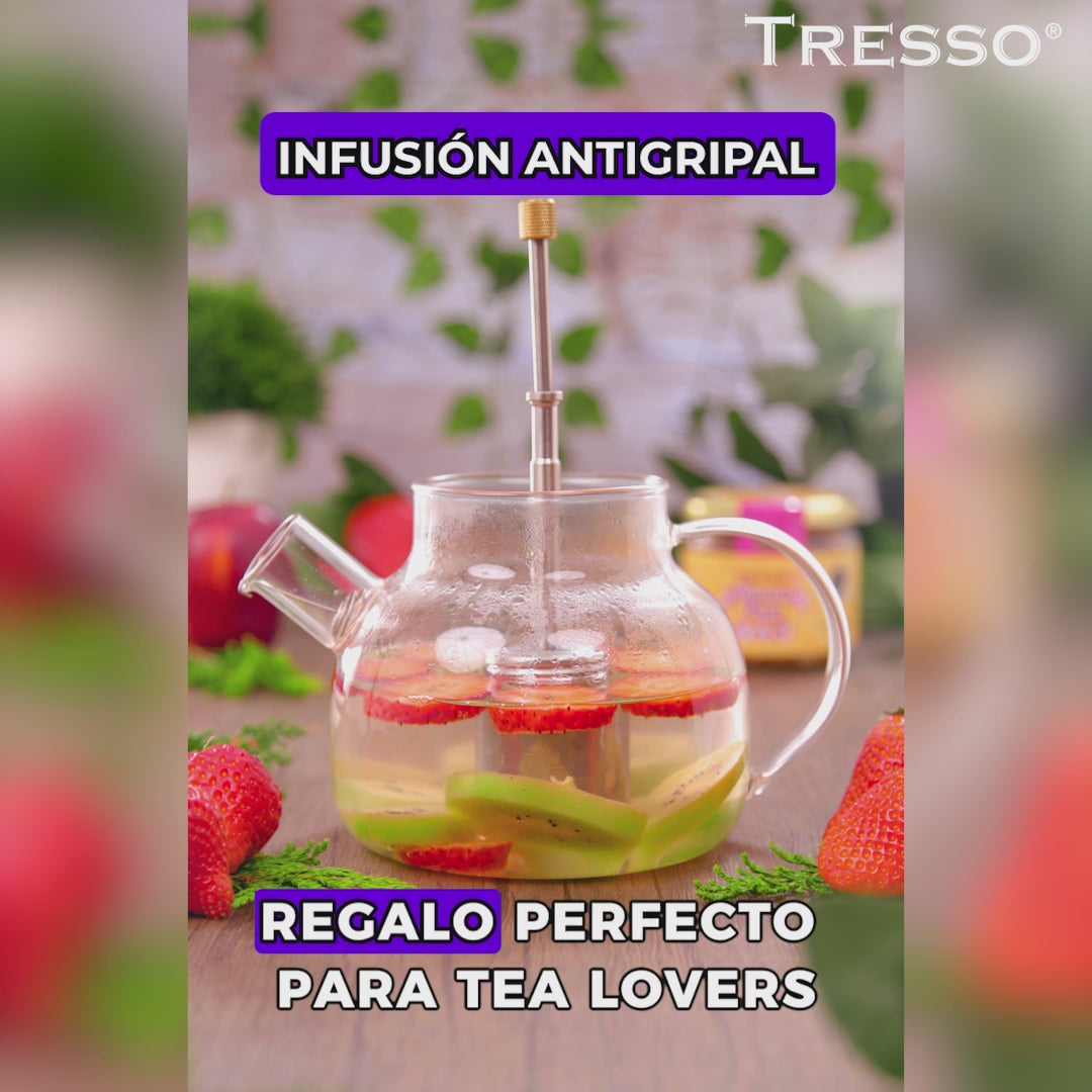 Infusor de acero inoxidable tipo prensa