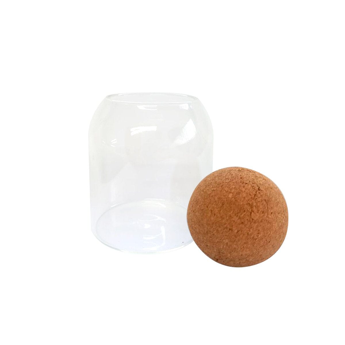 Recipiente de vidrio con tapa circular de corcho - TRESSO®