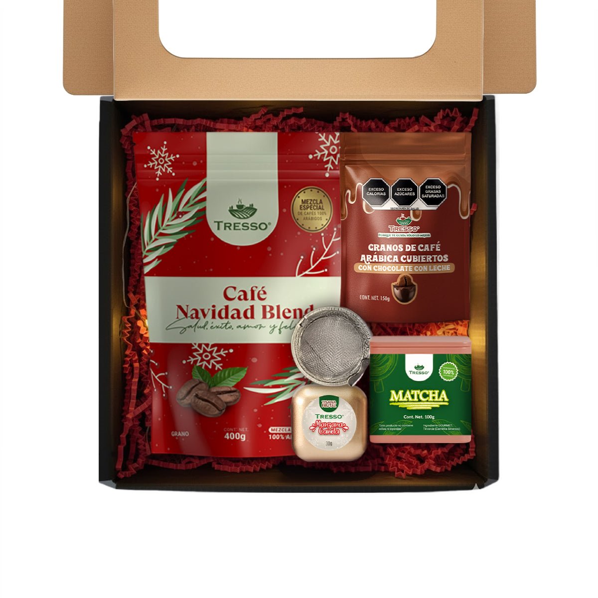 Regalo de café y té + granos con chocolate con luces led - TRESSO®