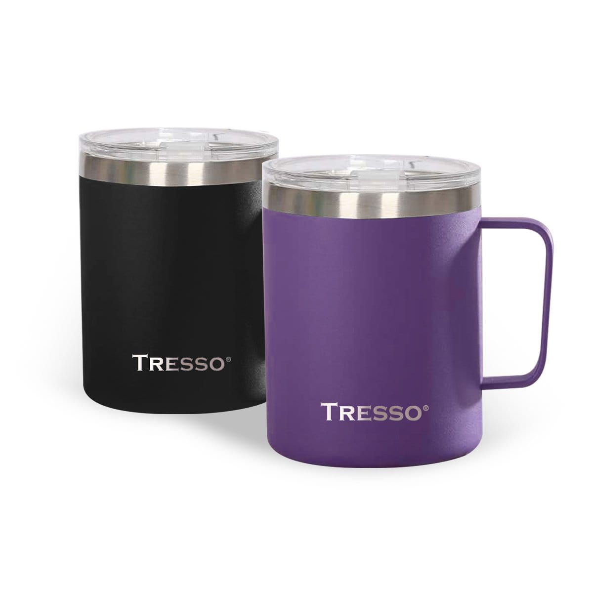 Set de 2 Tazas de Acero Inoxidable con Tapa - TRESSO®