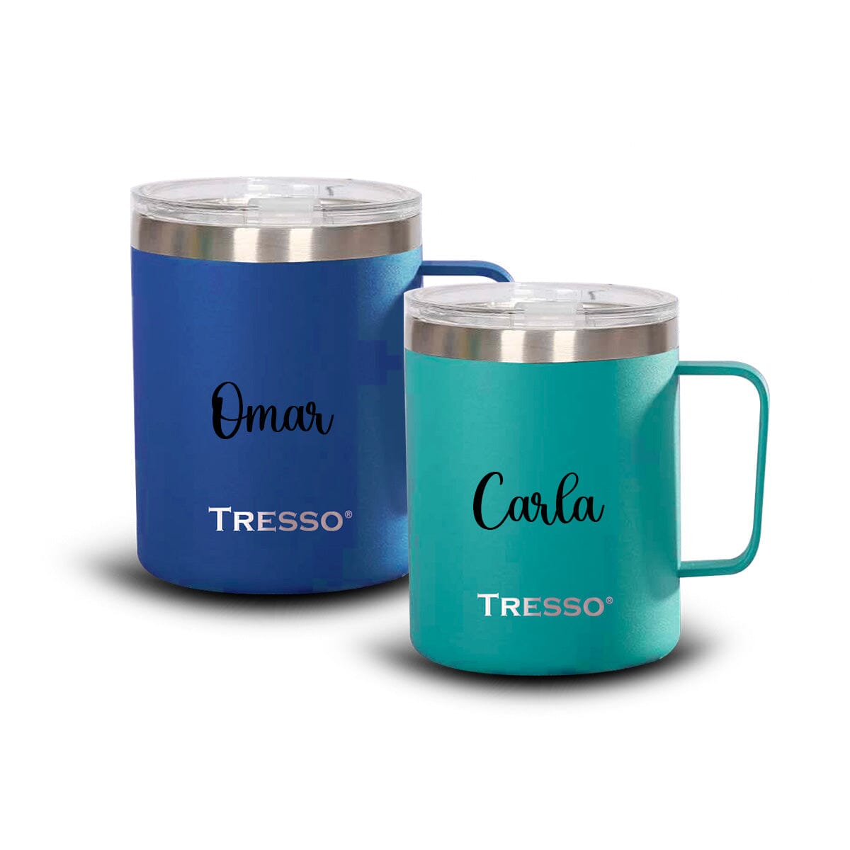 Set de 2 Tazas de Acero Inoxidable con Tapa - TRESSO®