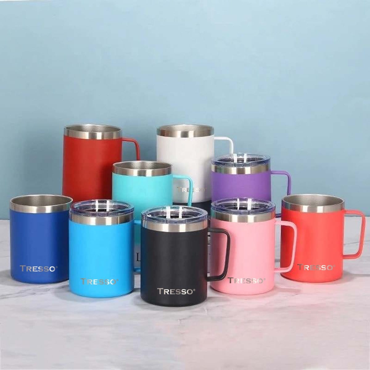 Taza de Acero Inoxidable con Tapa 350ml - TRESSO®
