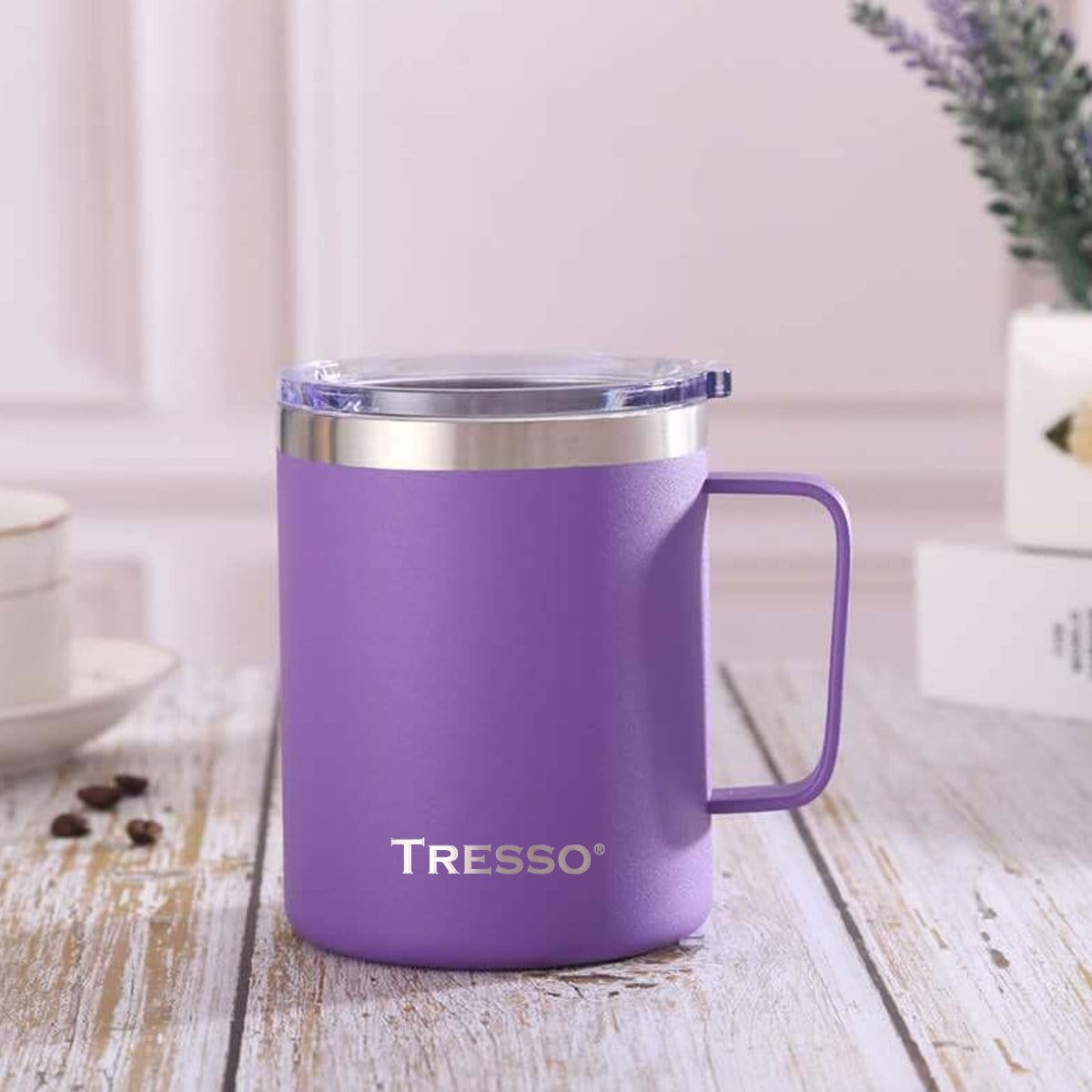 Taza de Acero Inoxidable con Tapa 350ml - TRESSO®