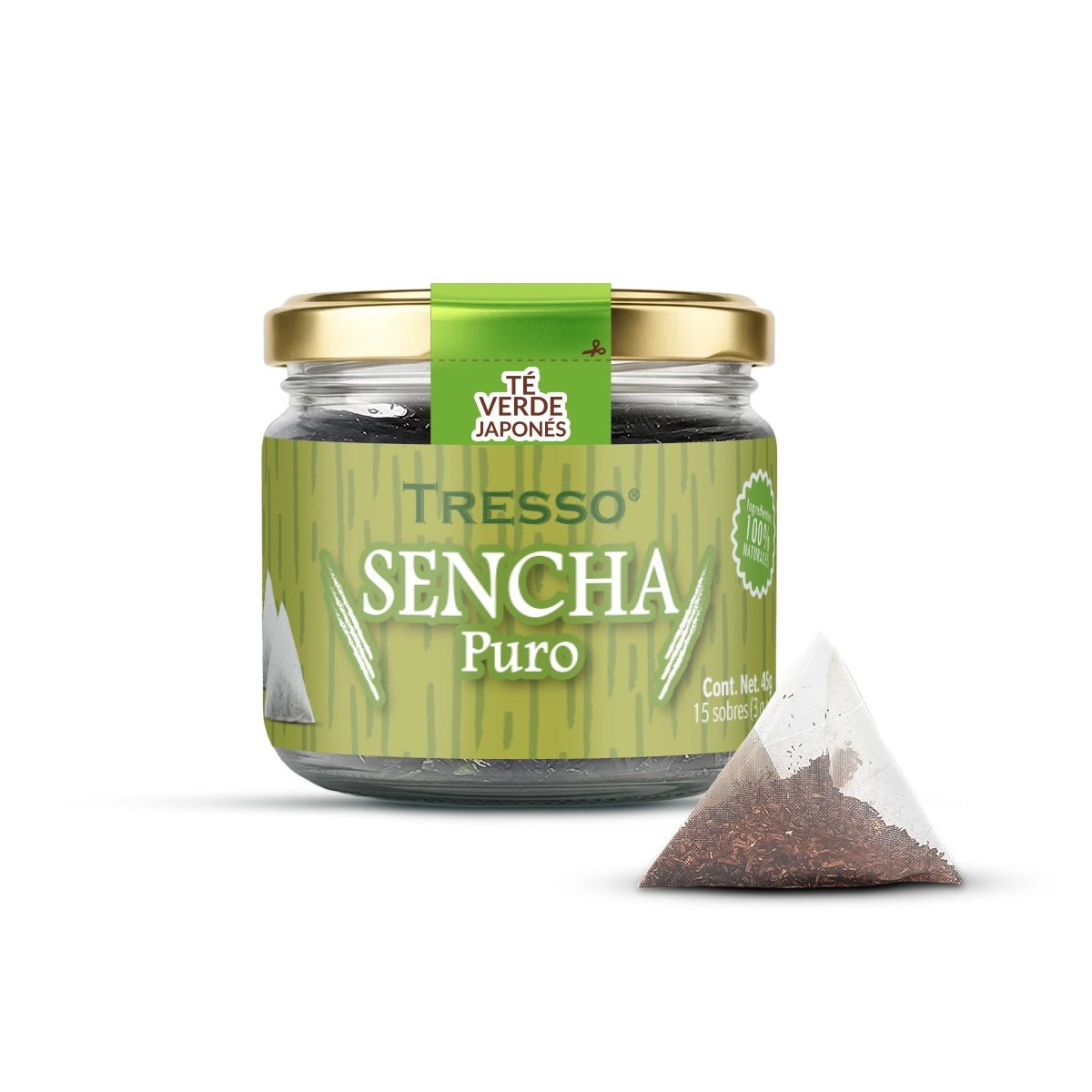 Té Verde Japonés (Puro): Sencha 15 sobres con 3g c/u - TRESSO®