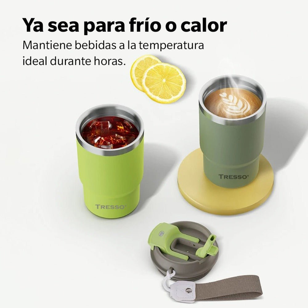 Termo para café y té 470ml con asa de viaje (Exclusivo CDMX) - TRESSO®
