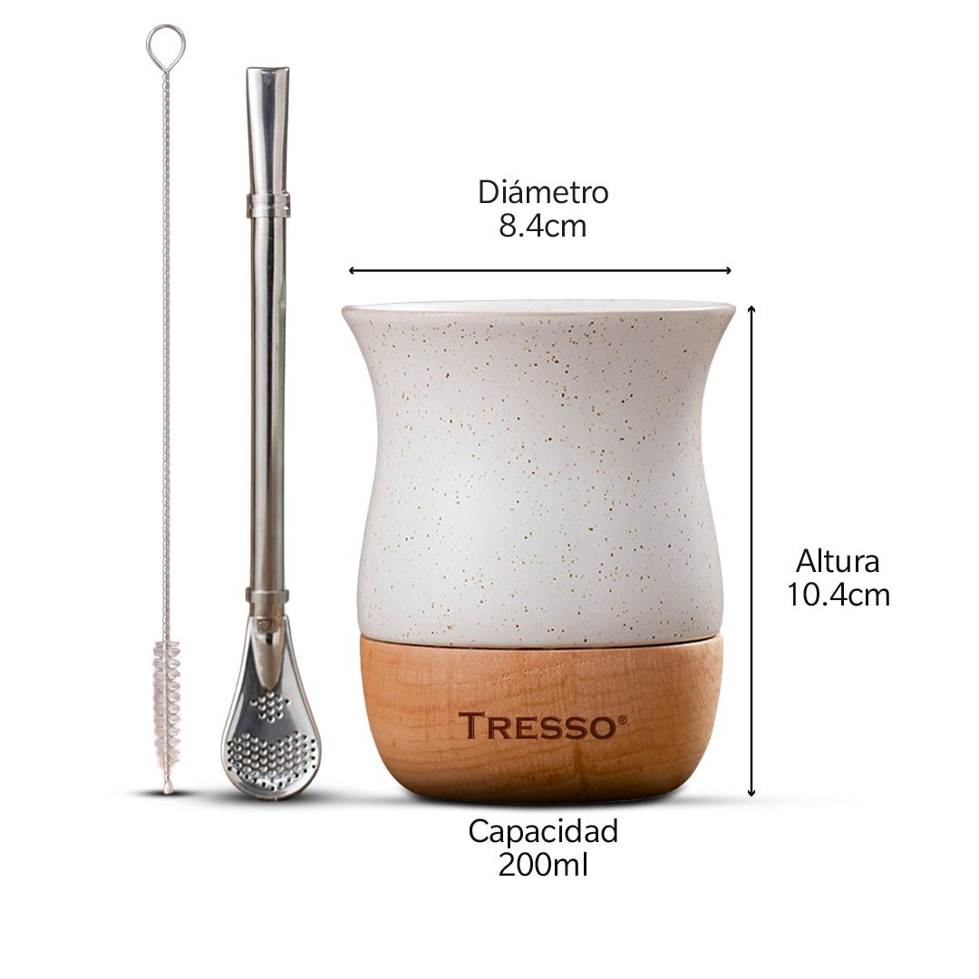Vaso de Cerámica para Cacao, Tisana y Yerba Mate (EXCLUSIVO CDMX) - TRESSO®