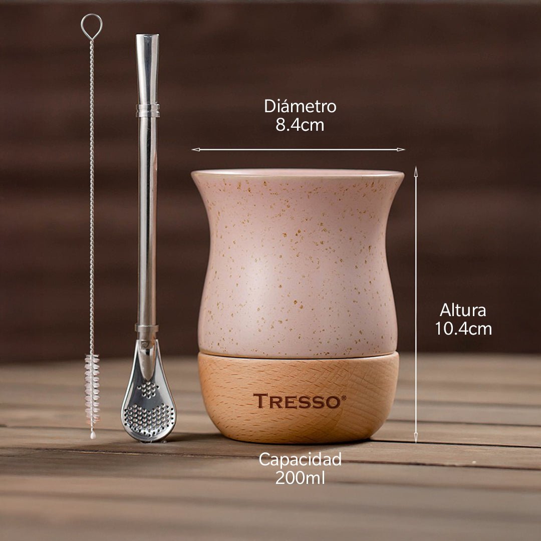 Vaso de Cerámica para Cacao, Tisana y Yerba Mate (EXCLUSIVO CDMX) - TRESSO®