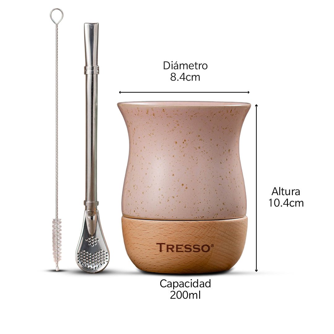 Vaso de Cerámica para Cacao, Tisana y Yerba Mate (EXCLUSIVO CDMX) - TRESSO®