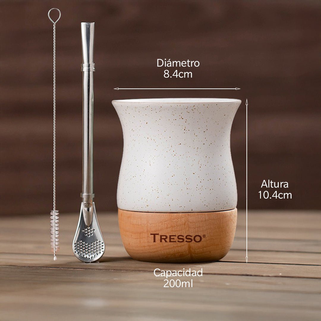 Vaso de Cerámica para Cacao, Tisana y Yerba Mate (EXCLUSIVO CDMX) - TRESSO®