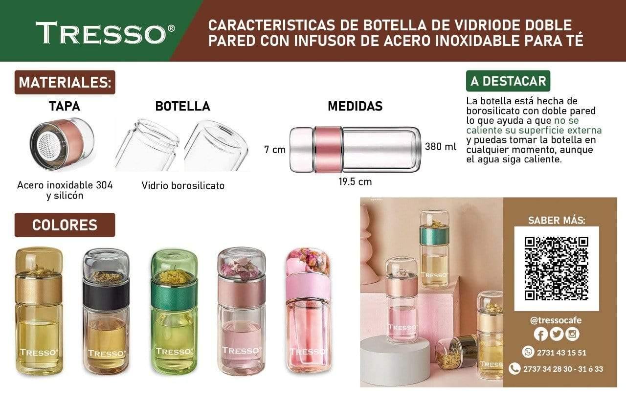 Botella Doble Pared Con Infusor Para Té Regalos TRESSO® 