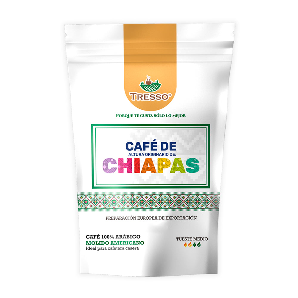 Café de Chiapas 400 g Café TRESSO café Molido para cafetera casera 