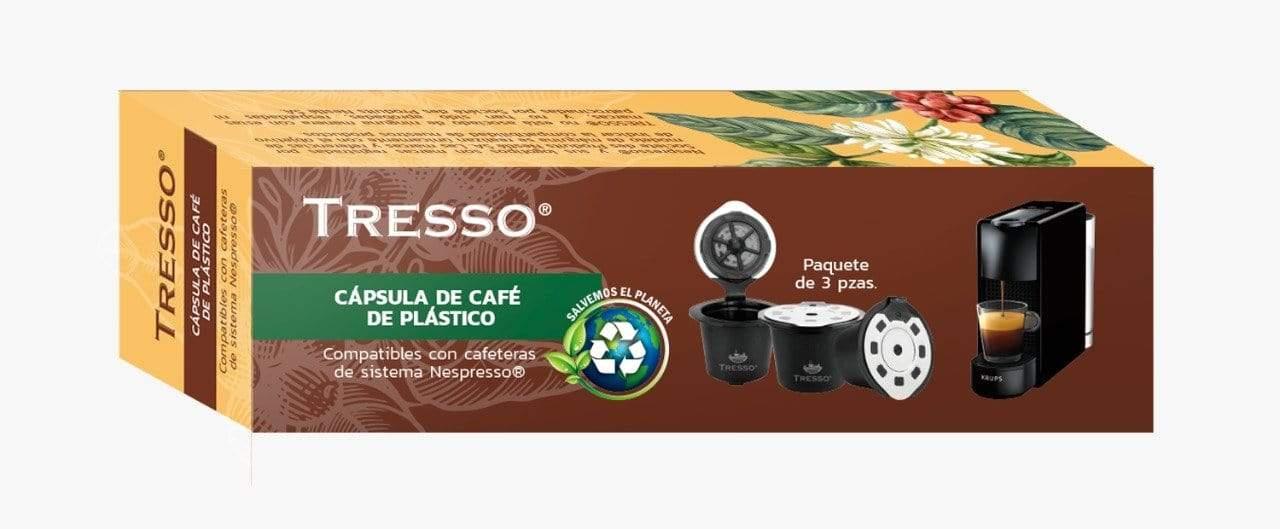 Kit de 3 Cápsulas de Café de Plástico Reutilizables Compatibles Con Cafeteras de Sistema NESPRESSO® Café TRESSO® 