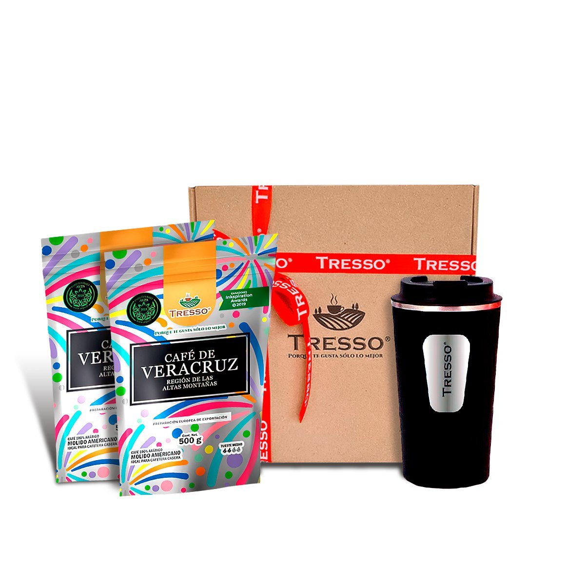 Regalo Coffee Lovers Regalos TRESSO® Negro Molido para carfetera casera 