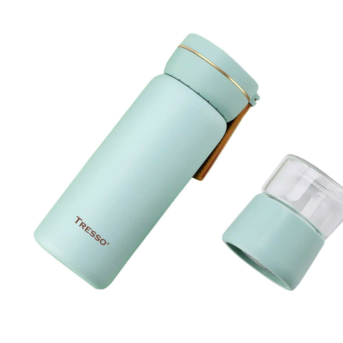Stainless Steel Flask with Tea Infuser 13.5 oz TRESSO® Mint 