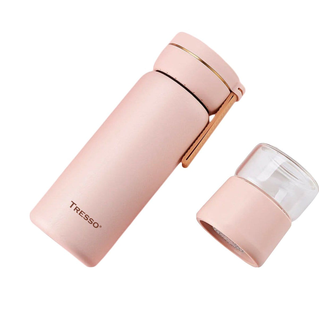 Stainless Steel Flask with Tea Infuser 13.5 oz TRESSO® Pink 