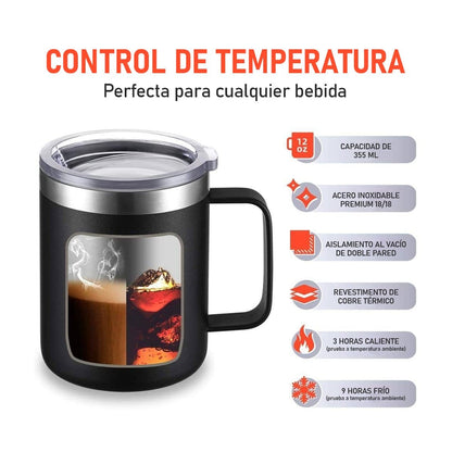 Taza de Acero Inoxidable con Tapa 350ml Accesorios Café TRESSO® 