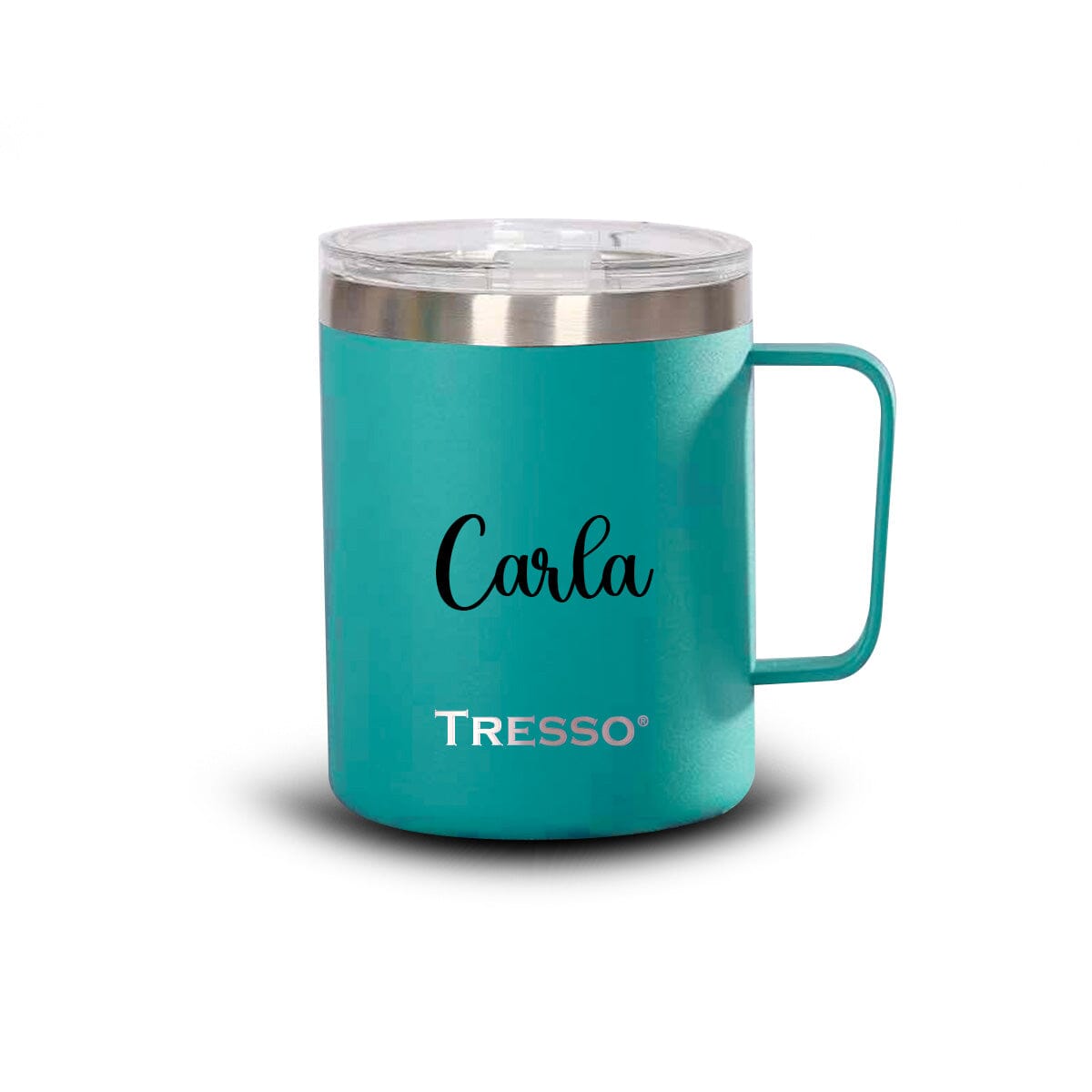 Taza de Acero Inoxidable con Tapa 350ml Accesorios Café TRESSO® Turquesa SI 