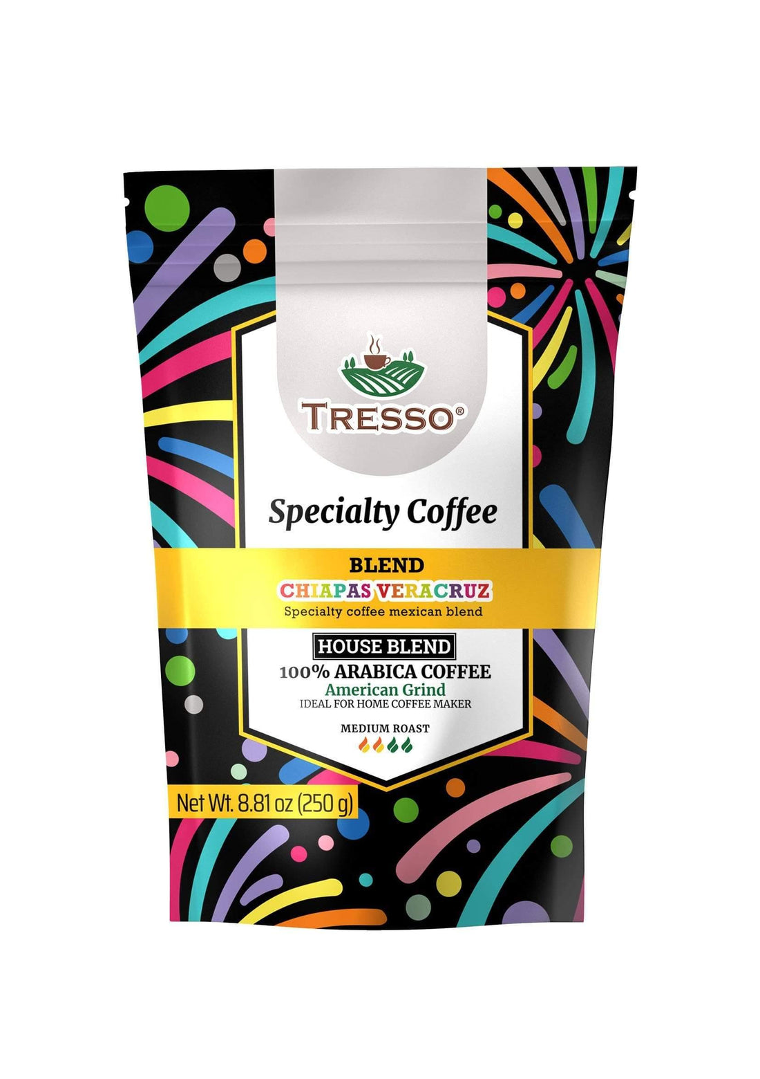 &quot;TRESSO Specialty Coffee Mexican Blend, Medium Roast, American Grind, 8.81Oz&quot; TRESSO® 